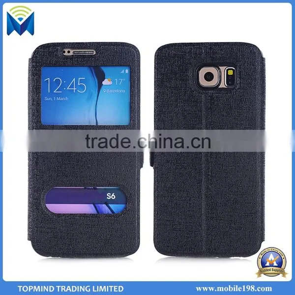 2016 New Flip Case for Samsung Galaxy S6, for Samsung Galaxy S6 Window Leather Case Smart Phone Case photo-2