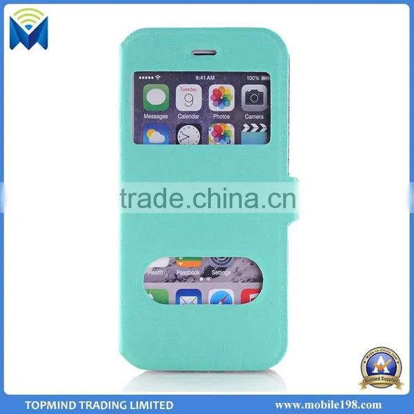 Dual Clear Window View PU Leather Flip Case for IPhone 6S 6S Plus photo-4