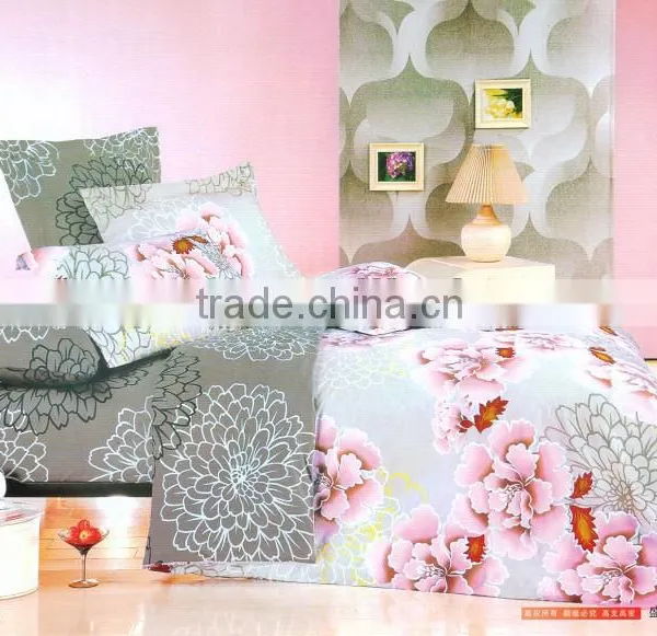 100% Cotton Floral Bed Linen Duvet Cover Set/nice Print Bed Cover Set