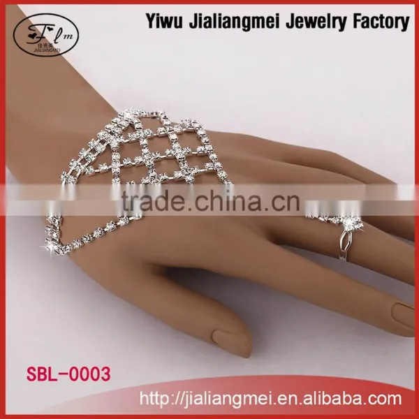 Women Jewelry Bracelet With Ring Rhinestone Claw Chain Bride Wedding Accessories