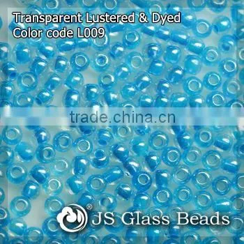 High Quality Fashion JS Glass Seed Beads - L009# Lustered Dyed Blue Transparent Rocailles Beads For Garment & Jewelry