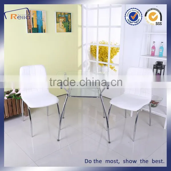 Glass Top, Metal Frame Dining Table photo-5