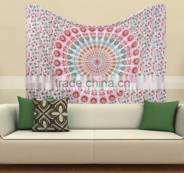 Bohemian Hippie Ethnic Cotton Mandala Wall Art Gypsy Psychedelic Home Decor Tapestry