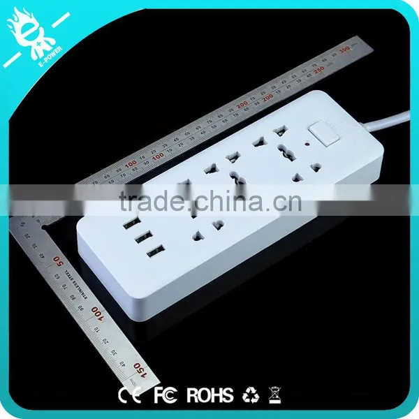 Wearproof Heat Resistant Universal Schuko Outlet Multiple Socket With 3 Usb photo-6
