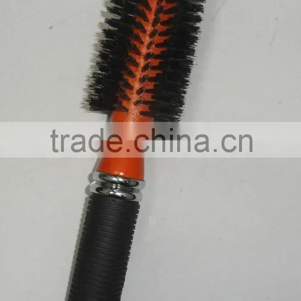 Rubber Handle Wooden Hair Brush