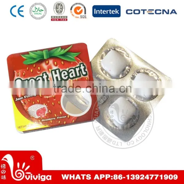 3.6g Sweet Cube Fruit Great Heart Center Fill Bubble Gum photo-3