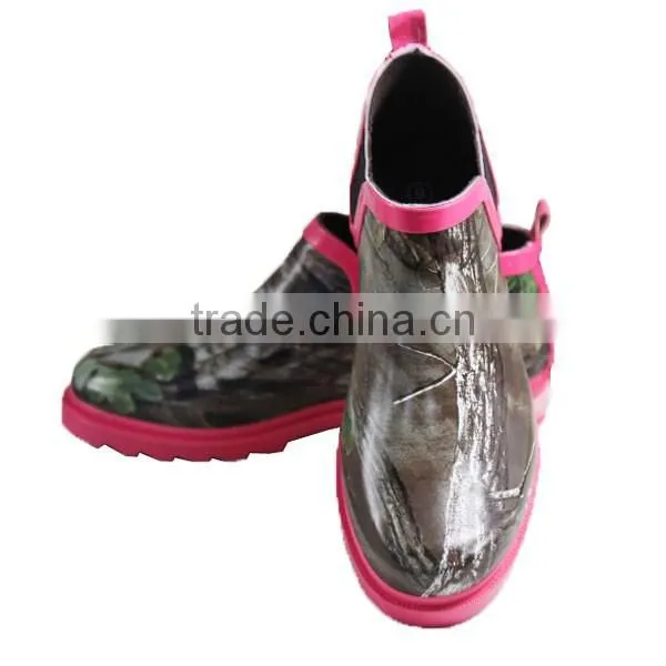 2015 Hign Quality OEM Ankle Camo Rubber Rain Shoes For Women photo-4