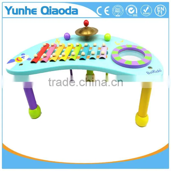 Wooden Musical Percussion Instruments Blue Moon Shape Table Xylophone Drum Symbol Noisy /educational Wooden Toy/ photo-4
