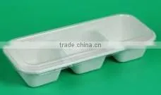Sugarcane Square Container With PET Lid 2 Compartment photo-2