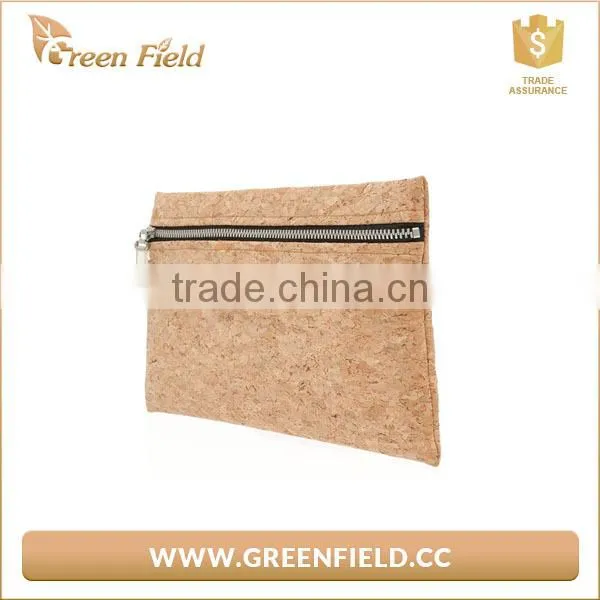Vegan Cork Leather Bag Natural Cork Fabric Envelope Clutch Bag photo-2