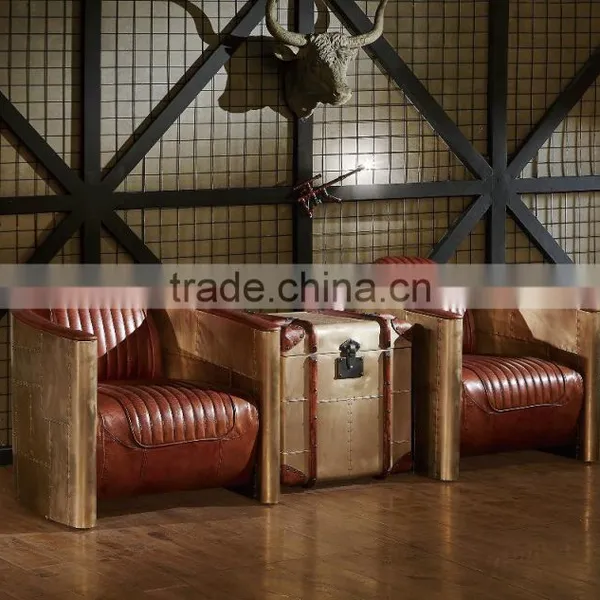 High Quality Retro ,vintage Leather Trunk Furniture T912# photo-4