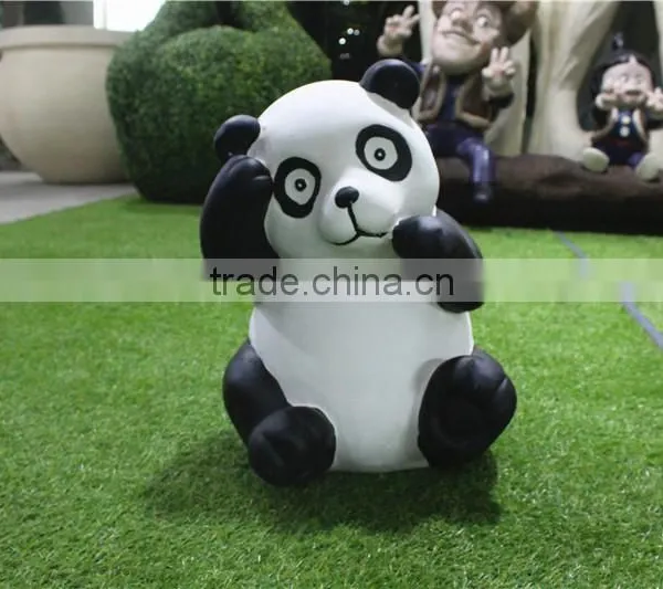 Home Garden Seats Christmas Decorative 30cm Height Small Artificial White and Black Fiberglass Chinese Flat Panda E10 28X01 photo-4