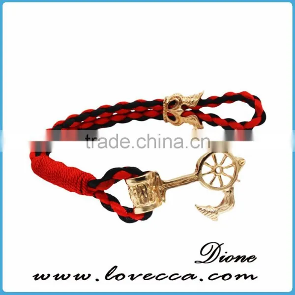 New Design Cheap Custom Jewelry Handmade Multi Color Nylon Nautical Rope Anchor Bracelet for Men photo-5