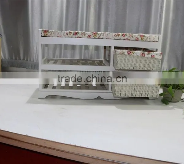Wood Shoe Rack With Cushion photo-2