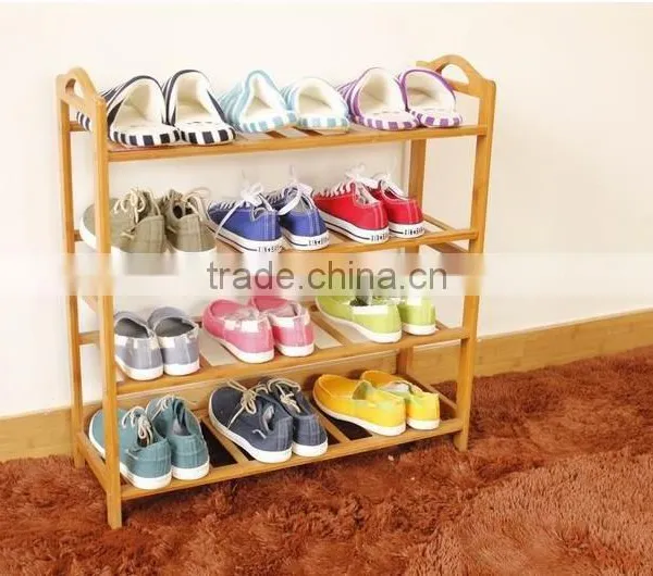 Hot Sale Folding Natural Wood Shoe Rack photo-2