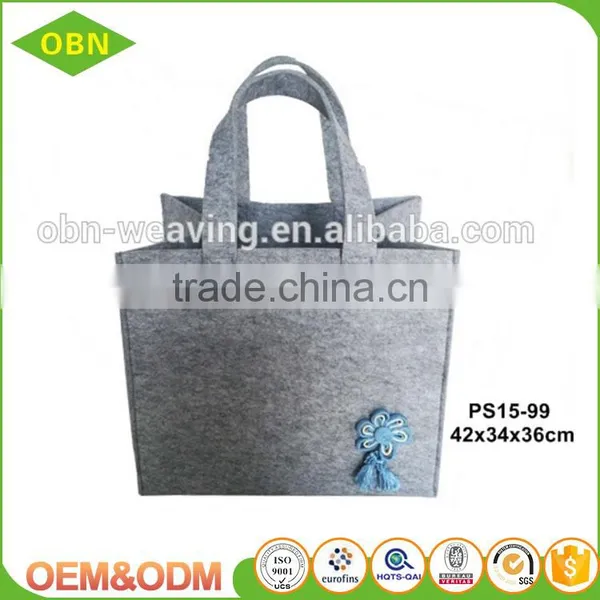 Wholesale Custom China Large Customized Handmade Wool Felt Beach Lady Hand Tote Bag for Sale photo-3