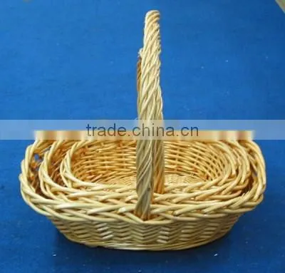 Handmade Wicker Household Decorations Wicker Basket of Fruit Brown Retro Basket Weaving Crafts Basket Spring Outing Picking Bask photo-3