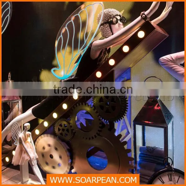 Life Size Fiberglass Female Mannequins With Acrylic Fluorescent Wings photo-2