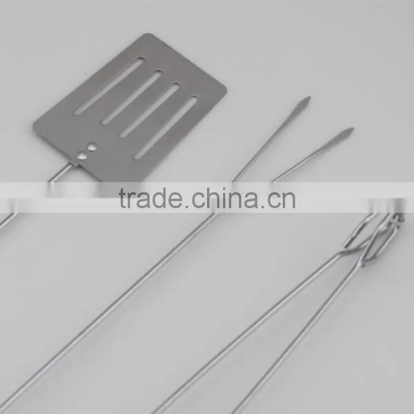 Black Rubber Handle Barbecue Tool Set With 3 Pieces of Tools Include Tong Spatula And Fork photo-2