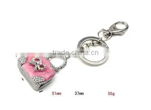 Wholesale Heart Shaped Metal Keyring Rhinestone Key Chain KY07-0006 photo-4