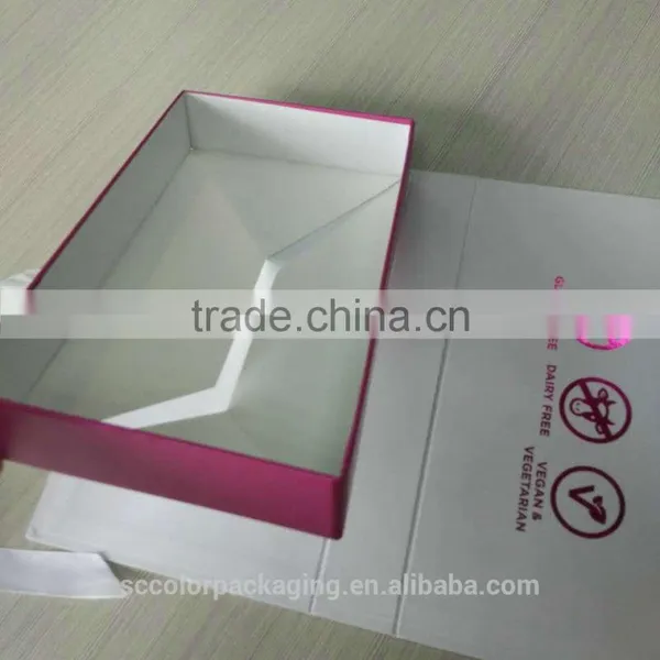 High Quality Luxury Beautiful Custom Logo Ribbon Magnet Folding Boxes photo-6