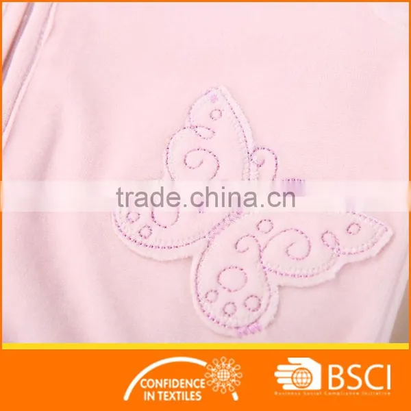 Fancy Butterfly Applique Nice Velour Child Clothing Sets photo-5