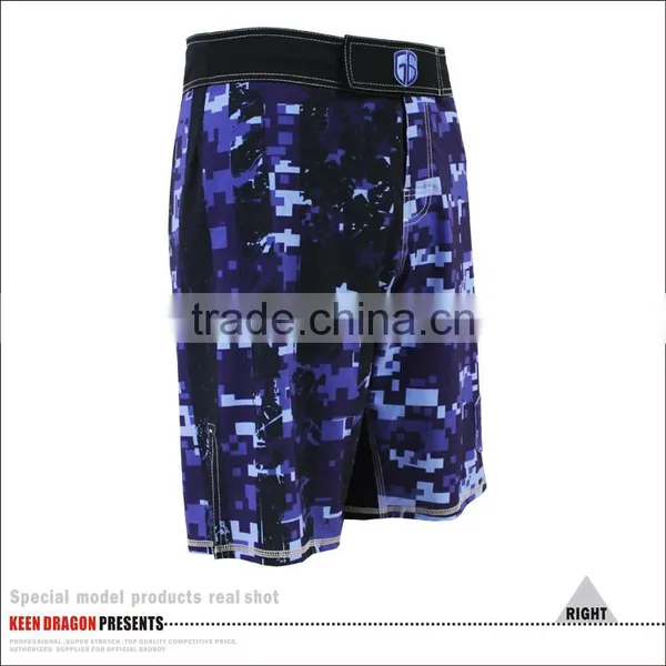 BLUE CAMO HIGH QUALITY FIGHT SHORTS FOR MEN MICROFIBER FABRIC photo-5