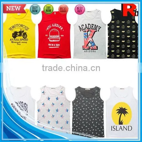 China Cheap Sports Bodybuilding Screen Printed Wholesale Open Side 100 Cotton Men Tank Top photo-2
