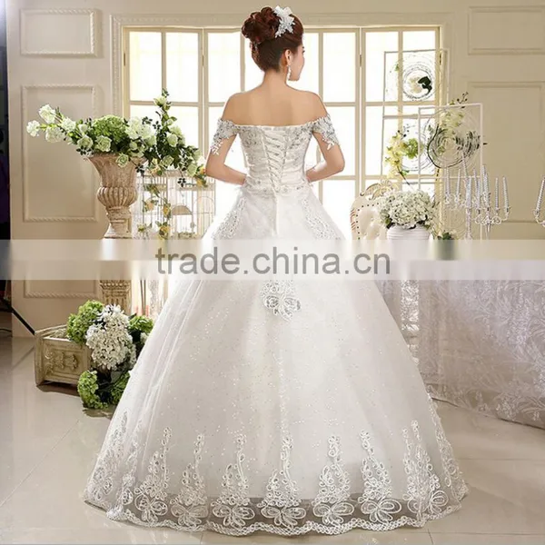 Wholesale Korea Style Beaded Lace Bridal Wedding Dress photo-3