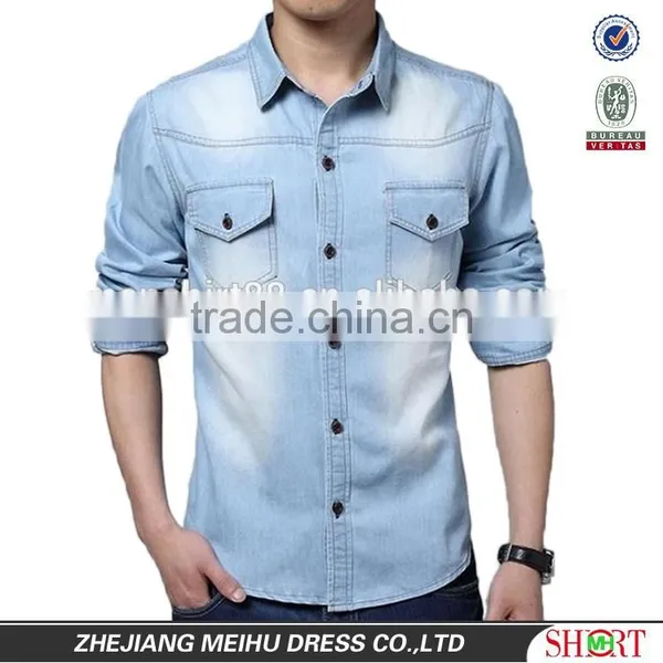 2016 New Fashion Men's Denim Casual Shirt photo-2
