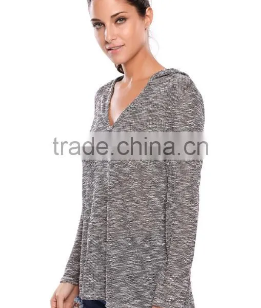 High Quality Ladies Fashion Thin Hoody Sweater With Wholesale Price photo-4
