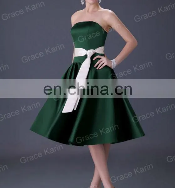 2015 Grace Karin Women's Special Satin Short Bridesmaid Dresses With Five Colors CL3026 photo-2
