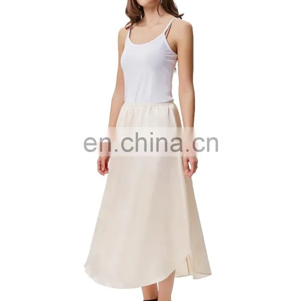 Kate Kasin Women's 35" Comfortable Champagne Satin Waist Slip Half Slip Undergarment KK000264-2 photo-2