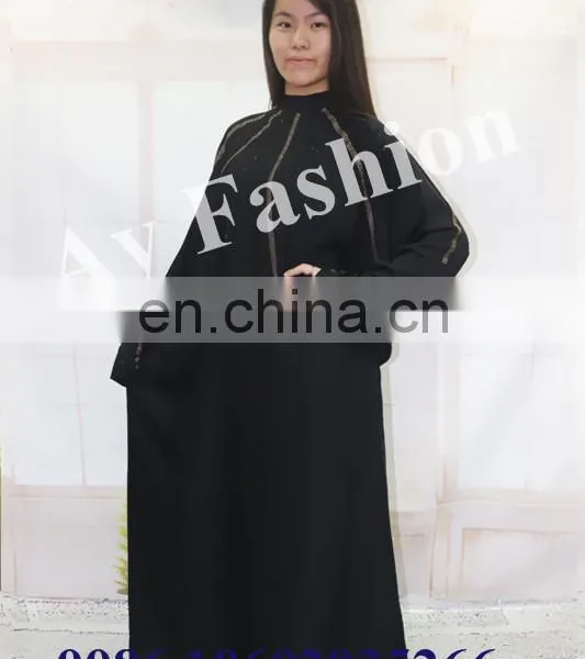 New Beautiful Muslim Wear Ladies Balck Abaya Maxi Dress Kaftan And Beaded Long Dress African photo-3