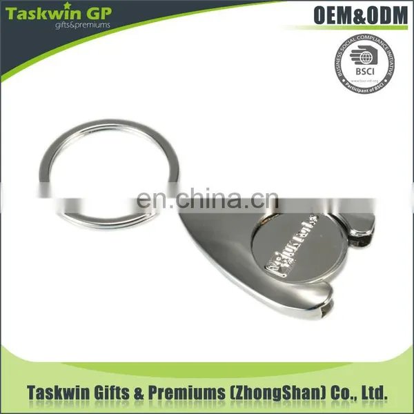Custom Water Droplets Shape Metal Shopping Trolley Coin Keyring photo-2