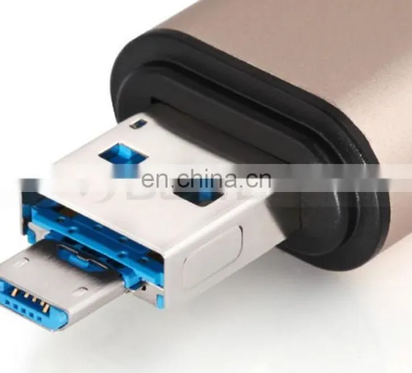 Aluminum Multifunction USB-A-Micro-Type-C Card Reader OTG Supported for Nexus 6P,5X,MacBook,Windows Computer,Android OTG photo-3