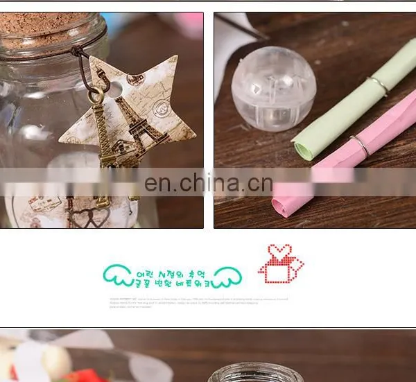 Round Shaped Wishing Glass Bottle Led Light Wishing Bottle With Eiffel Tower Charms for Girlfriend Gifts photo-4