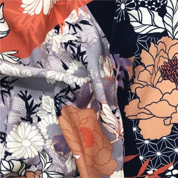 Latest Design Cheap Fancy Custom Digital Printed Rayon Silk Fabric photo-2