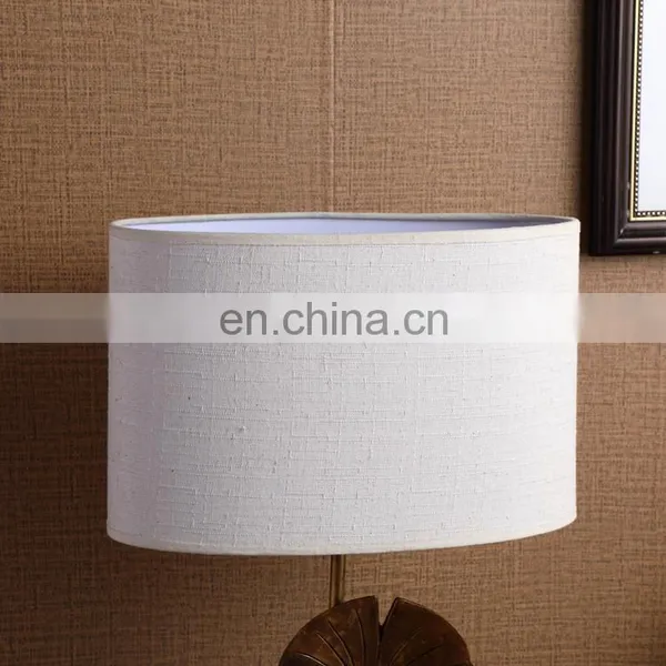 Creative Design Leaf Shape Resin Material Table Decoration Hotel Bedroom Desk Lamp With White Linen Lampshade photo-4