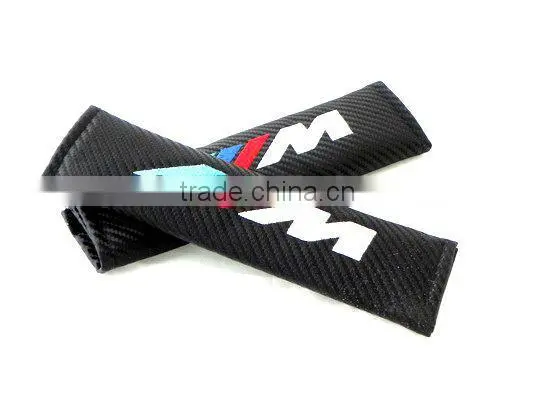 Custom Made Logo Design Carbon Fiber Seat Belt Harness Shoulder Pads Cover