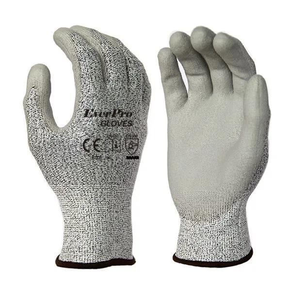Anti Cut Level 5 13G HPPE Liner PU Coated EN 388 Cut Resistant Gloves photo-2