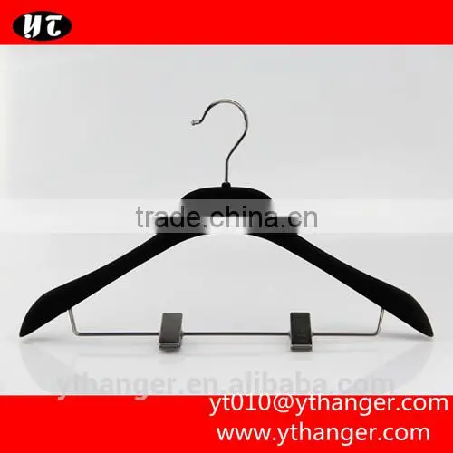 YY0507 Custom Logo Clips Apparel Velvet Hangers Garments Velvet Clothes Hanger photo-5