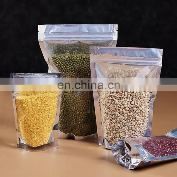Biodegradable Resealable Clear Window Laminated Plastic Bag With Zipper Aluminium Foil Food Packaging Zip Lock Stand up Pouches photo-4