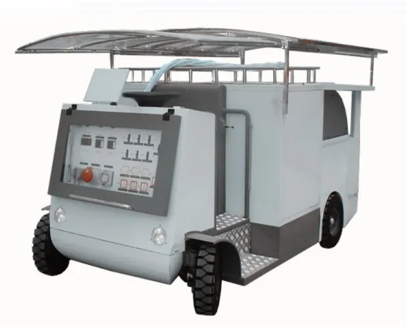 Aircraft intermediate frequency power supply vehicle