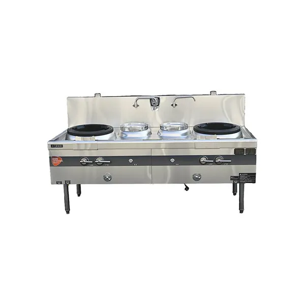 Silent & Energy-Saving Type B Cast Iron Series Natural Gas Double Wok & Double Warm Stove photo-2