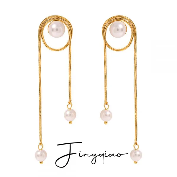 Trendy 18K Gold Plated Heart Earrings Waterproof Stainless Steel Fashion Jewelry photo-3