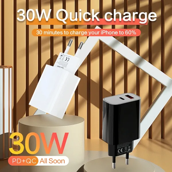 65W GaN QC3.0 Fast Charging USB-C Laptop & Phone Travel Charger Adapter photo-5