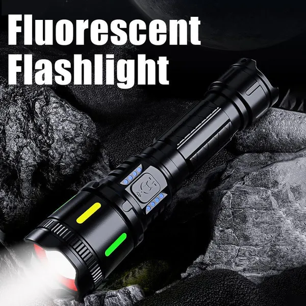 Wholesale 900LM High Brightness White Laser Flashlight Telescopic Zoom Rechargeable Torch With Dual-row Battery Indicator IP44 Waterproof photo-5