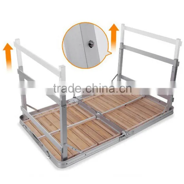 Wood Aluminium Folding Table Portable Camping Patio Folding Outdoor Table Chair photo-6