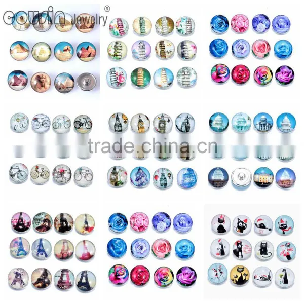 18mm Glass Snap Button Cutomized for Interchangeable Charm Jewelry Fit Snap Button Jewelry Cousin Jewelry